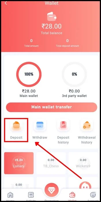 Methods to deposit funds to the 91club game account